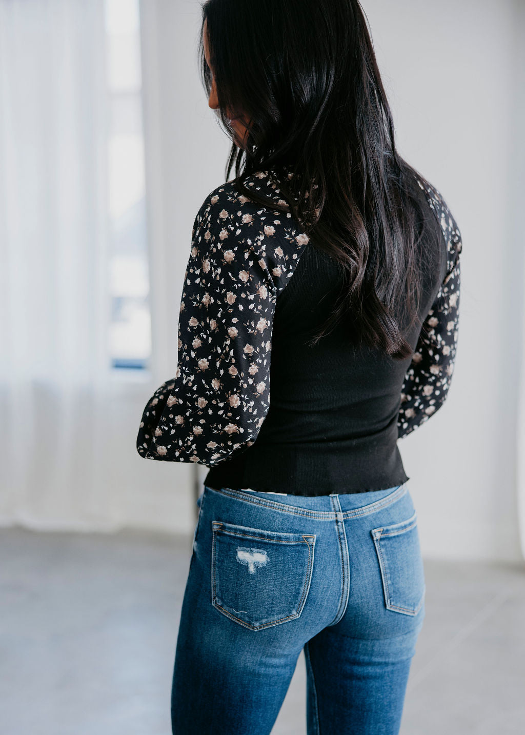 Emilee Floral Sleeve Henley Top