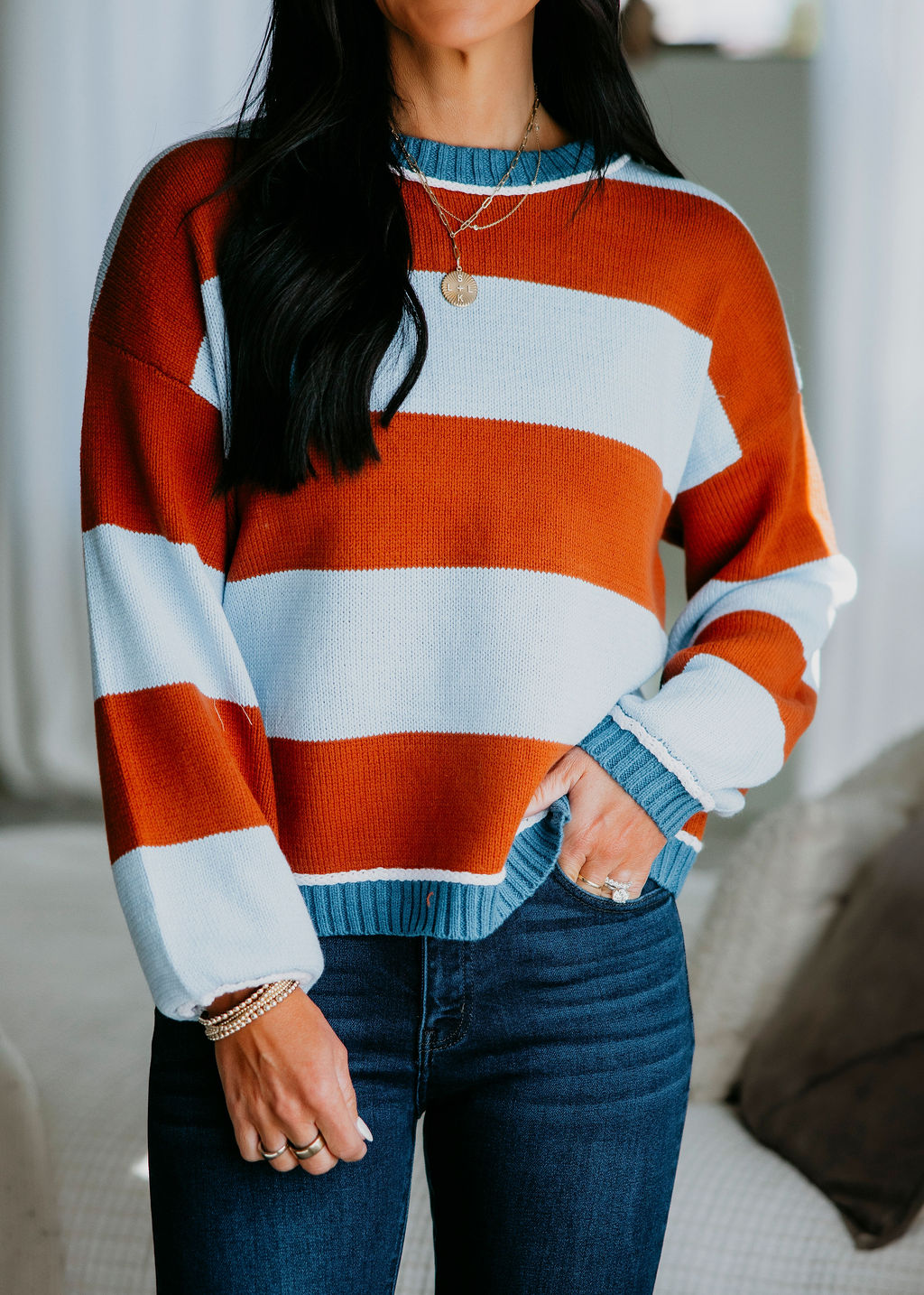 Kelson Striped Knit Sweater
