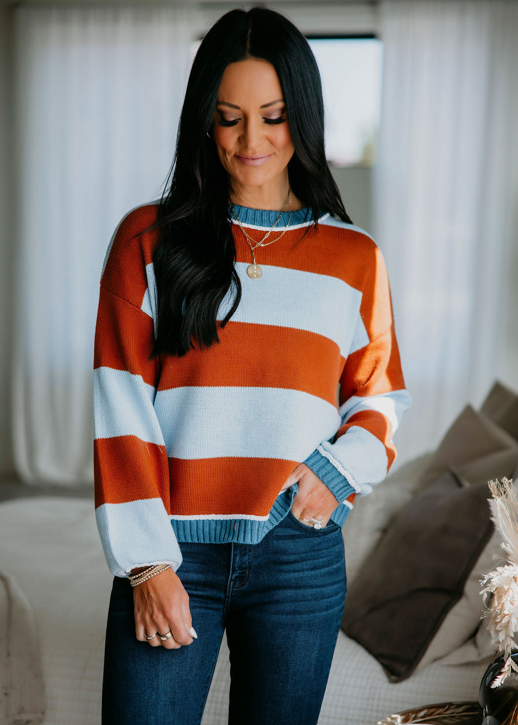 Kelson Striped Knit Sweater