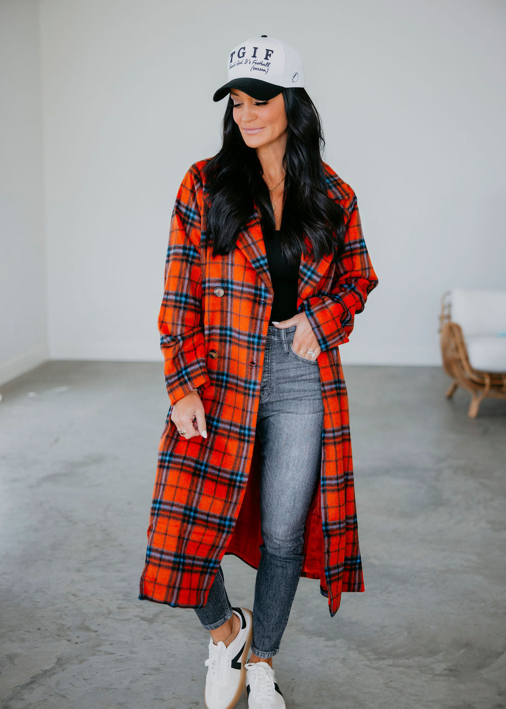 Jensyn Plaid Trench Coat