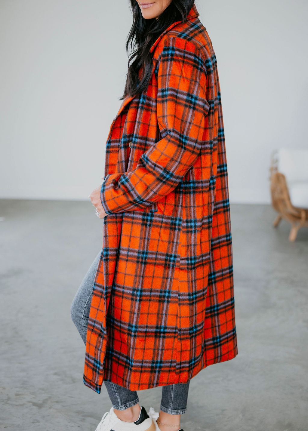 Jensyn Plaid Trench Coat