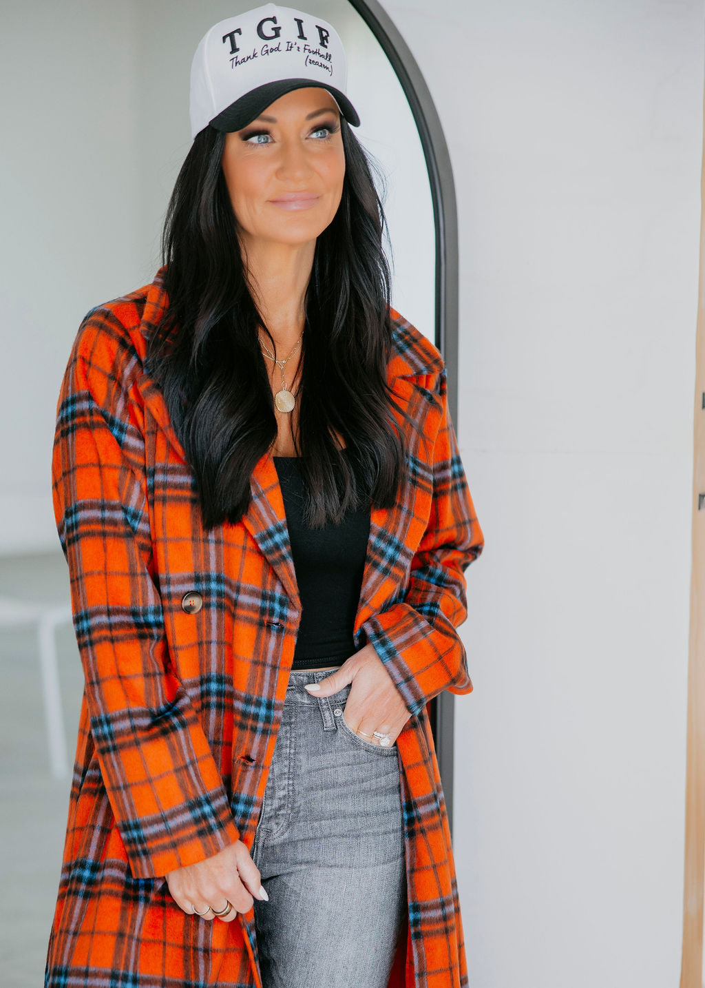 Jensyn Plaid Trench Coat