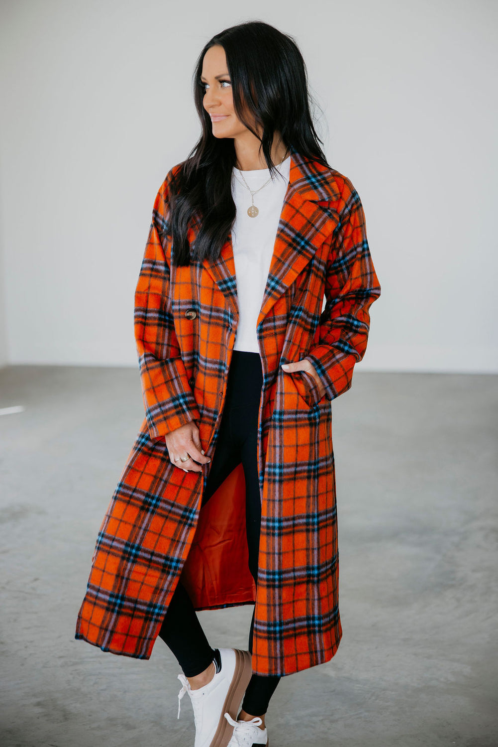 Jensyn Plaid Trench Coat
