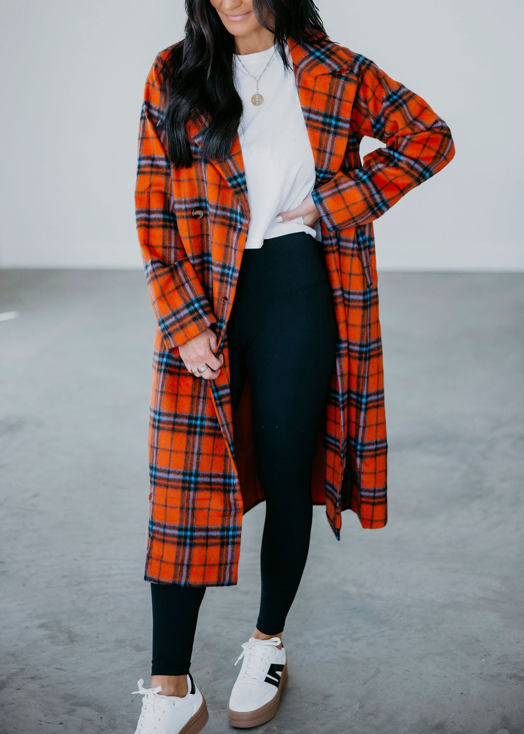 Jensyn Plaid Trench Coat