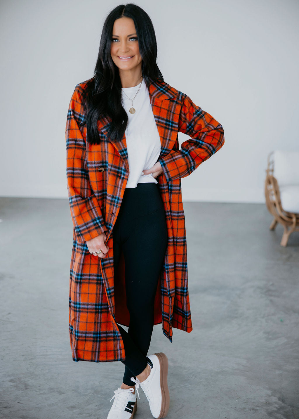 Jensyn Plaid Trench Coat
