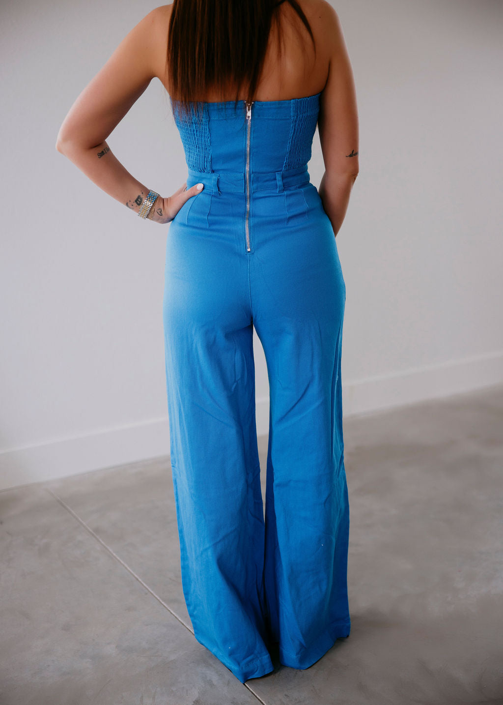 Meredith Strapless Denim Jumpsuit