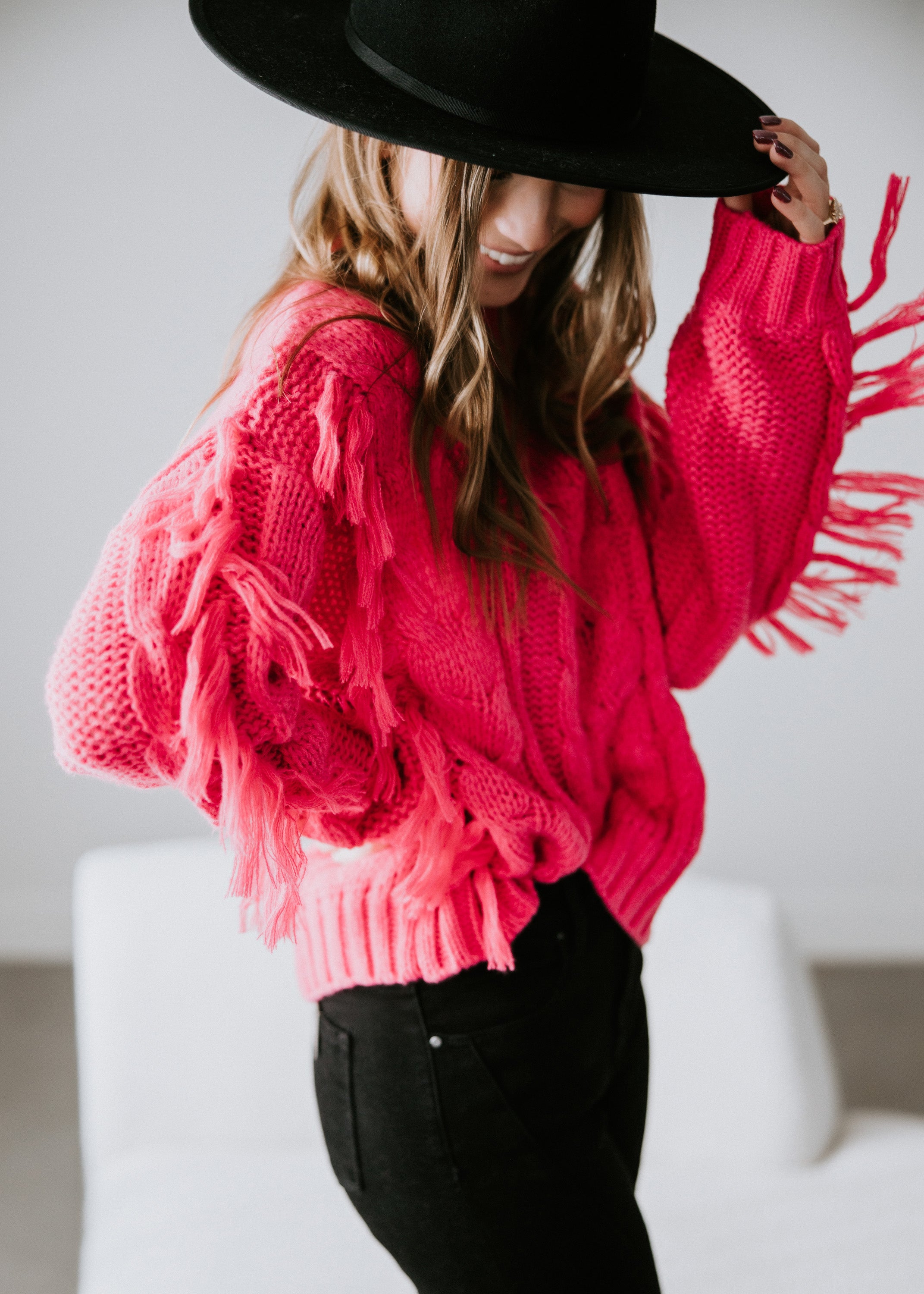 image of Davis Fringe Sweater