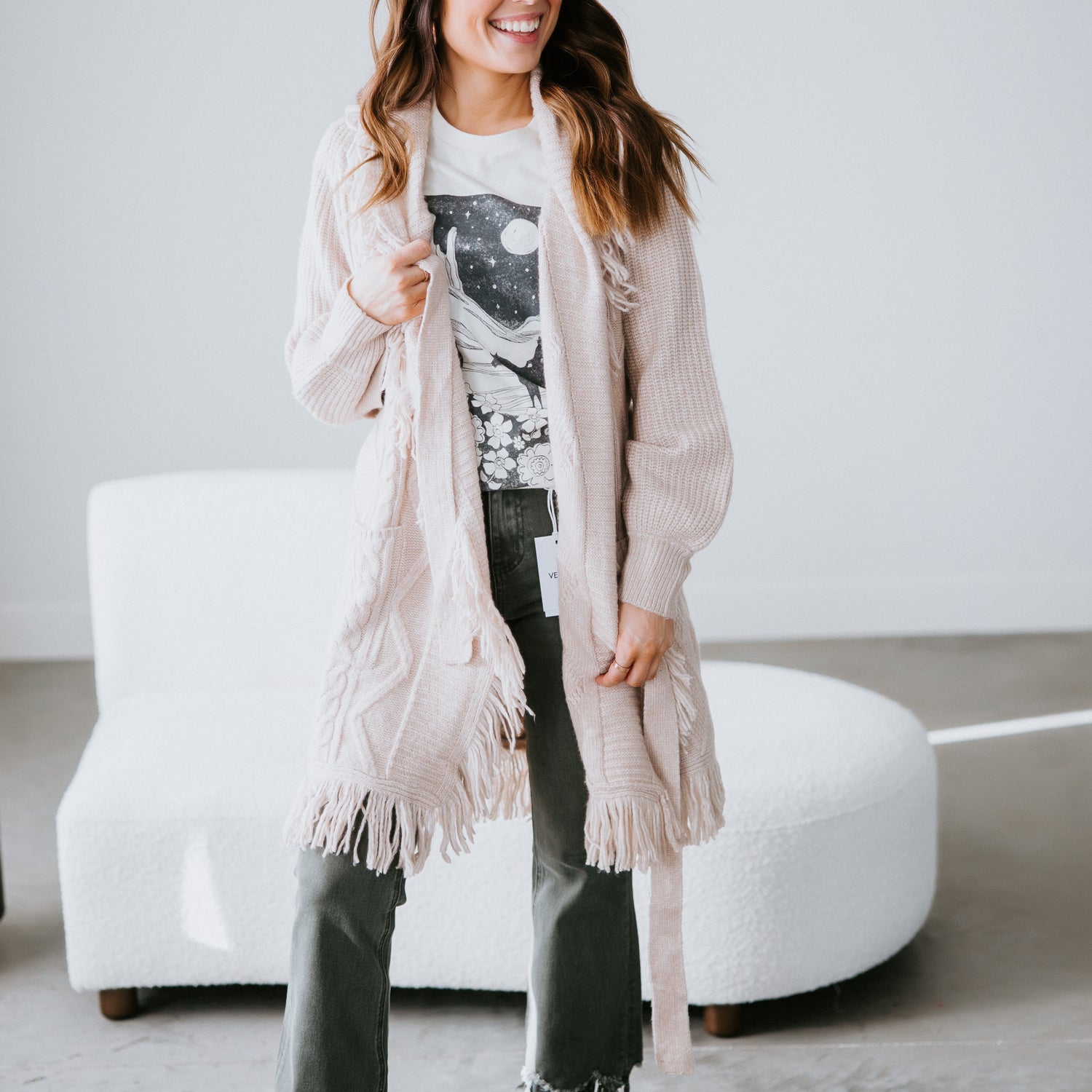 Flyn Fringe Belted Cardigan