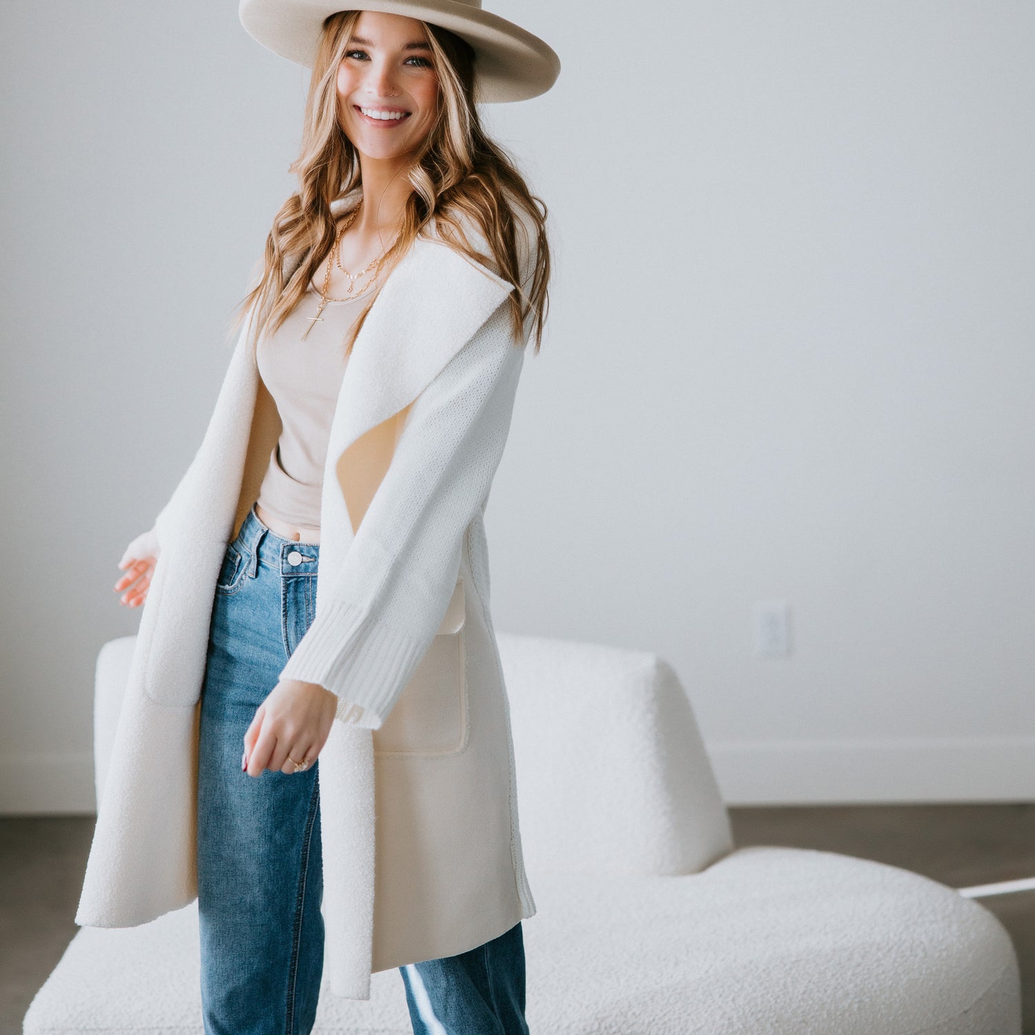 Brett Faux Fur Midi Jacket