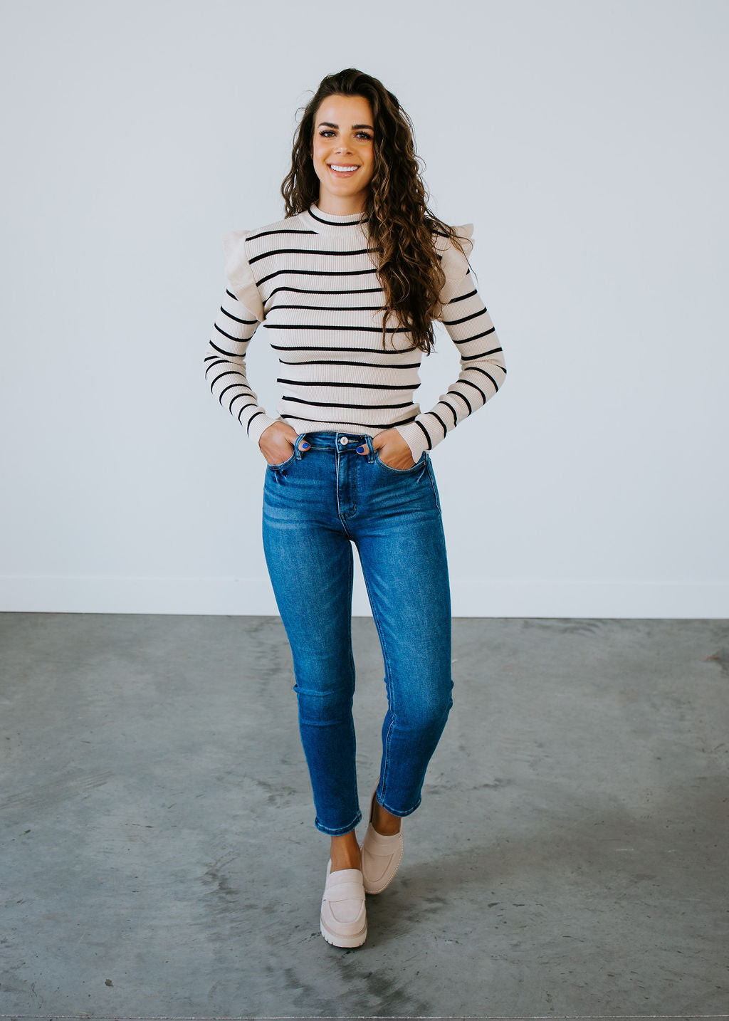 Melanie Striped Knit Top