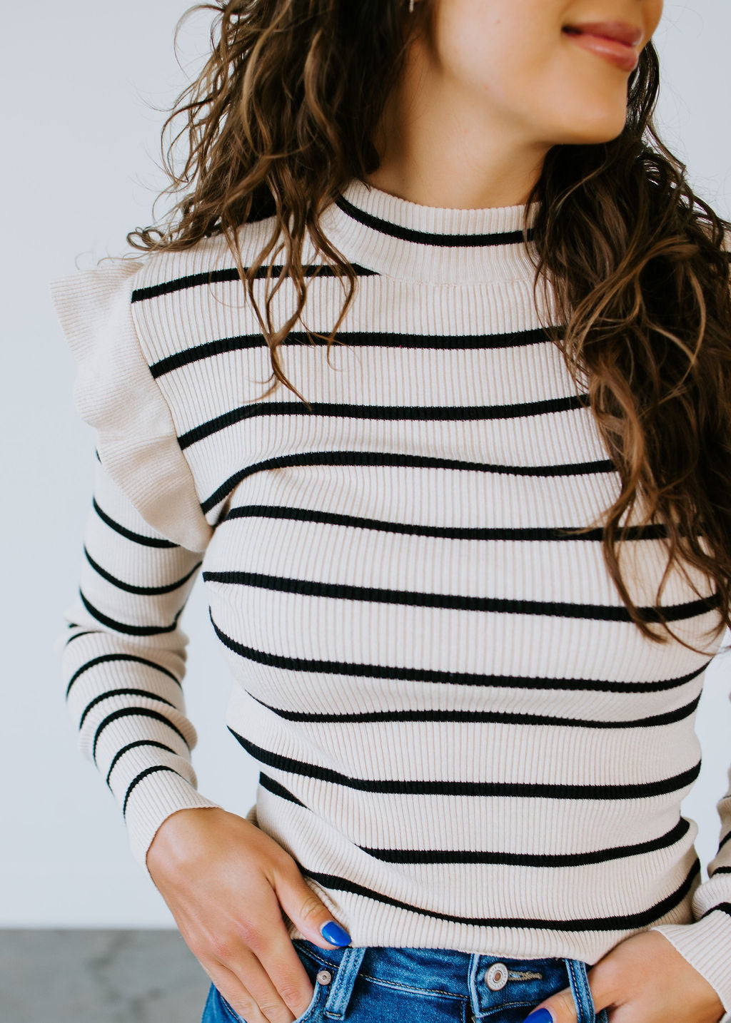 image of Melanie Striped Knit Top