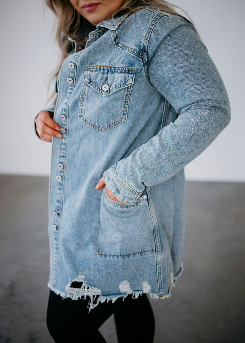 Act Out Denim Shacket