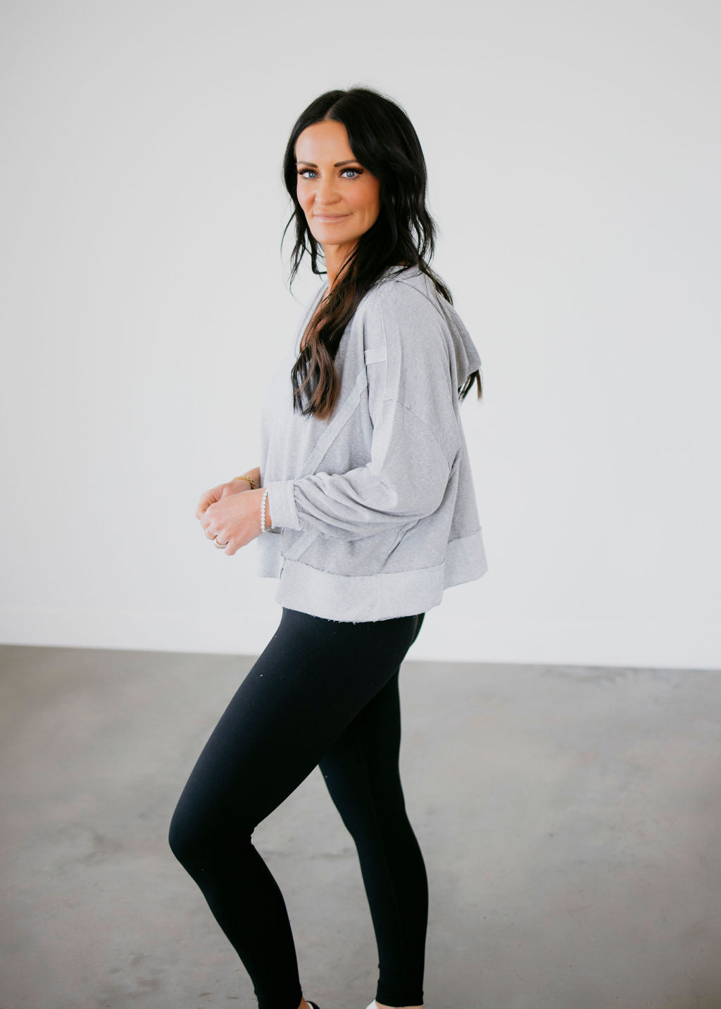 Terrie Contrast Trim Stitch Hoodie