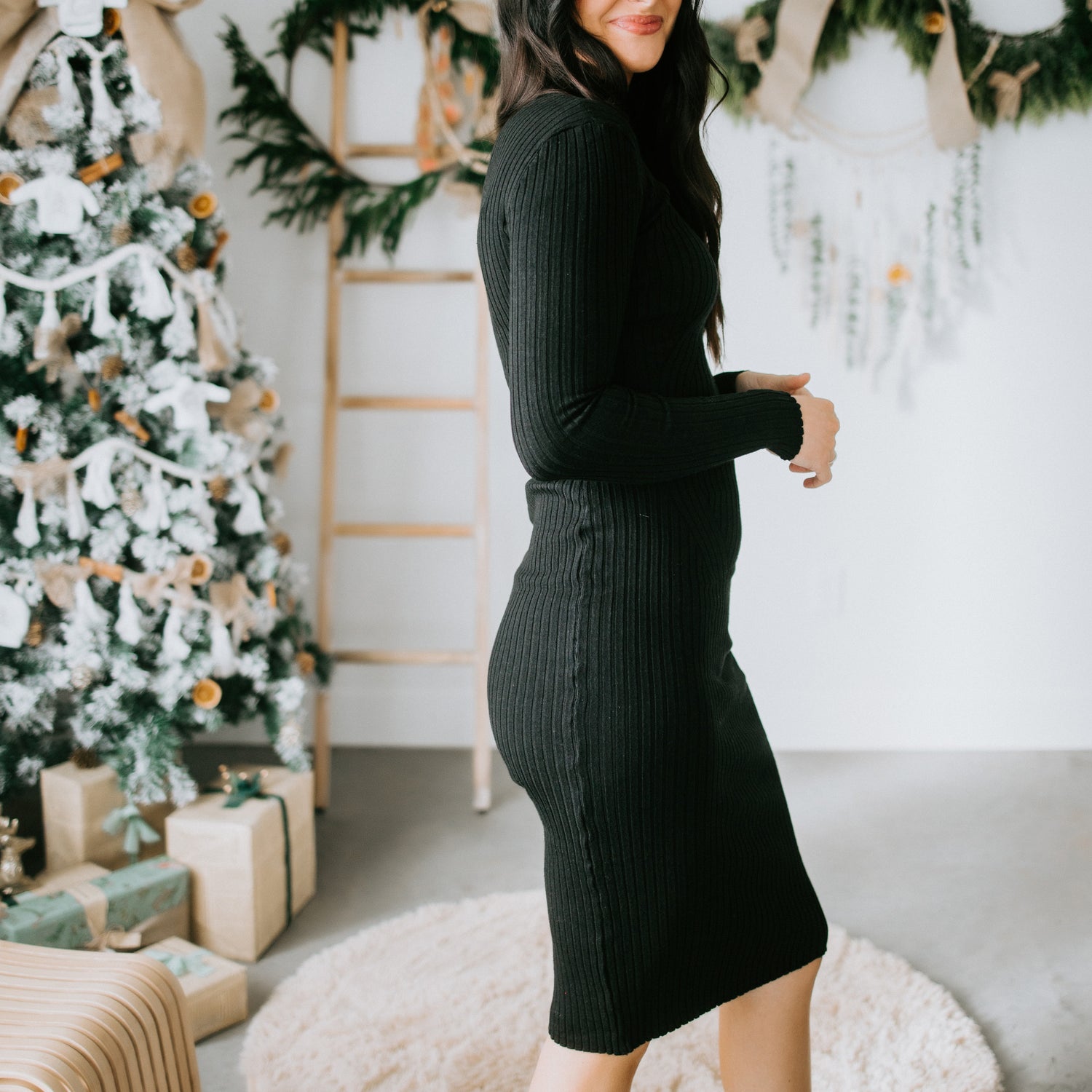 Delphine Ribbed Knit Dress