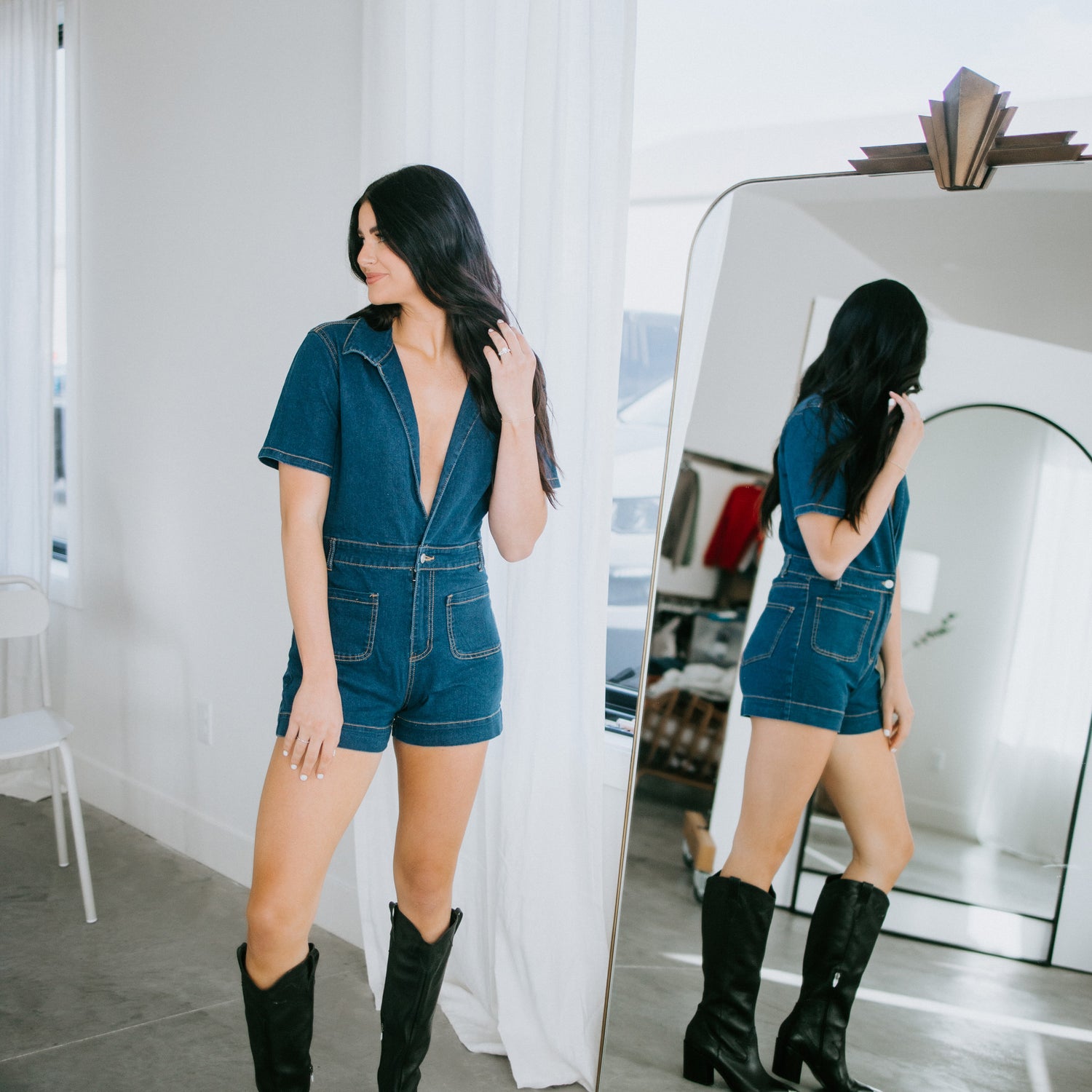 Simone Denim Romper