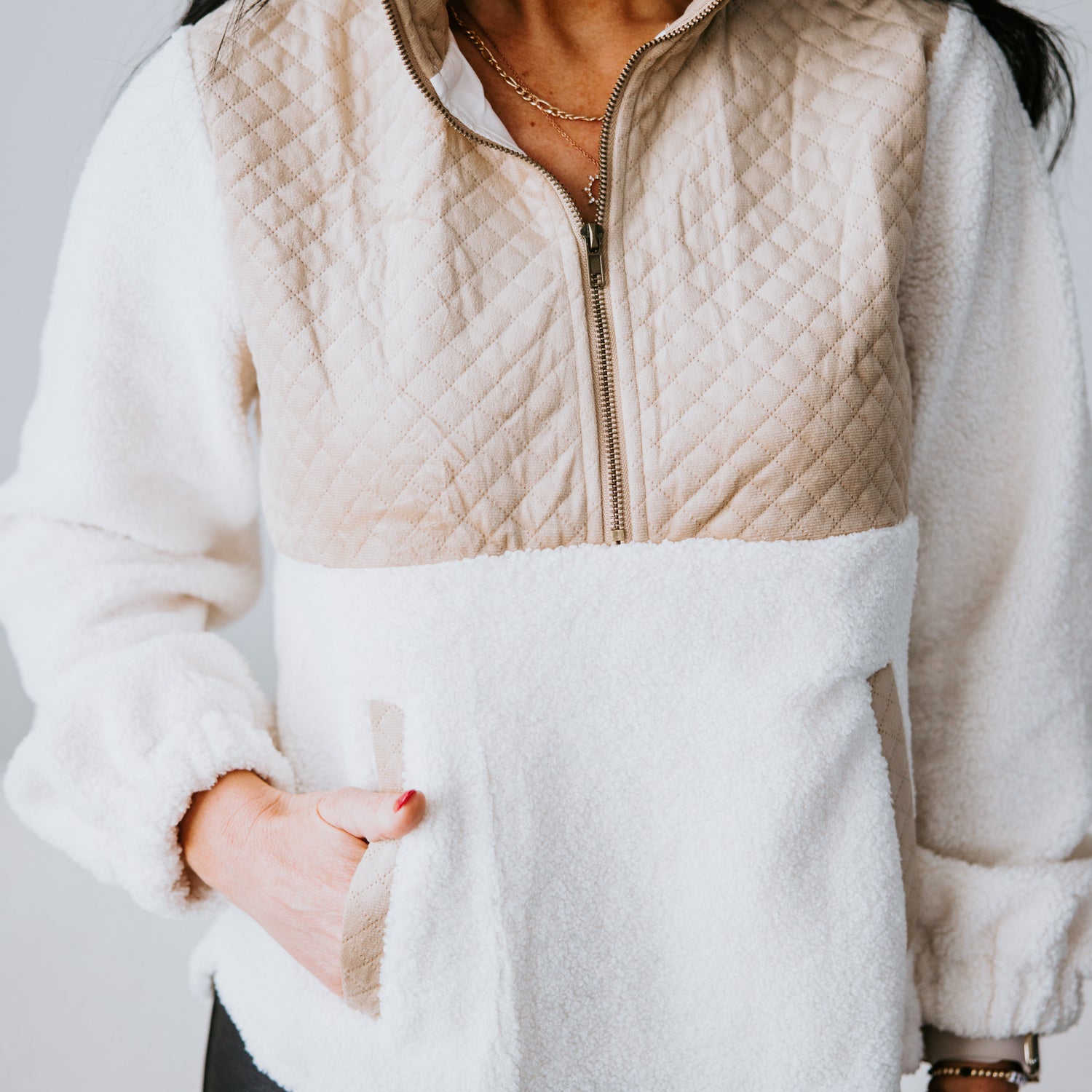 Lennie Quilted Sherpa Pullover