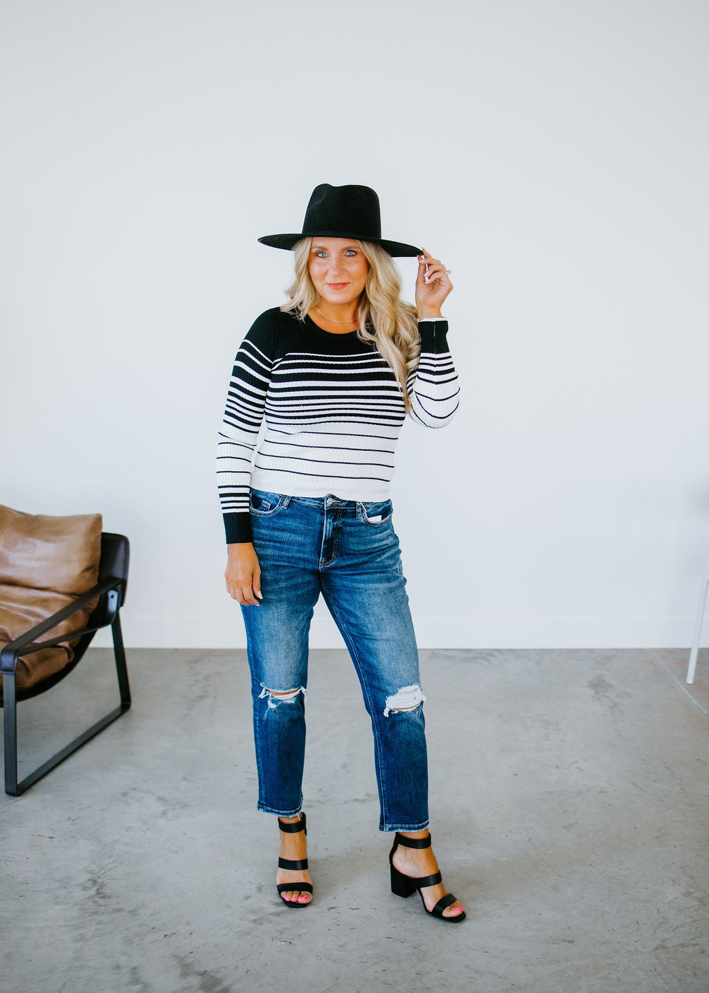 Aspen Striped Knit Sweater