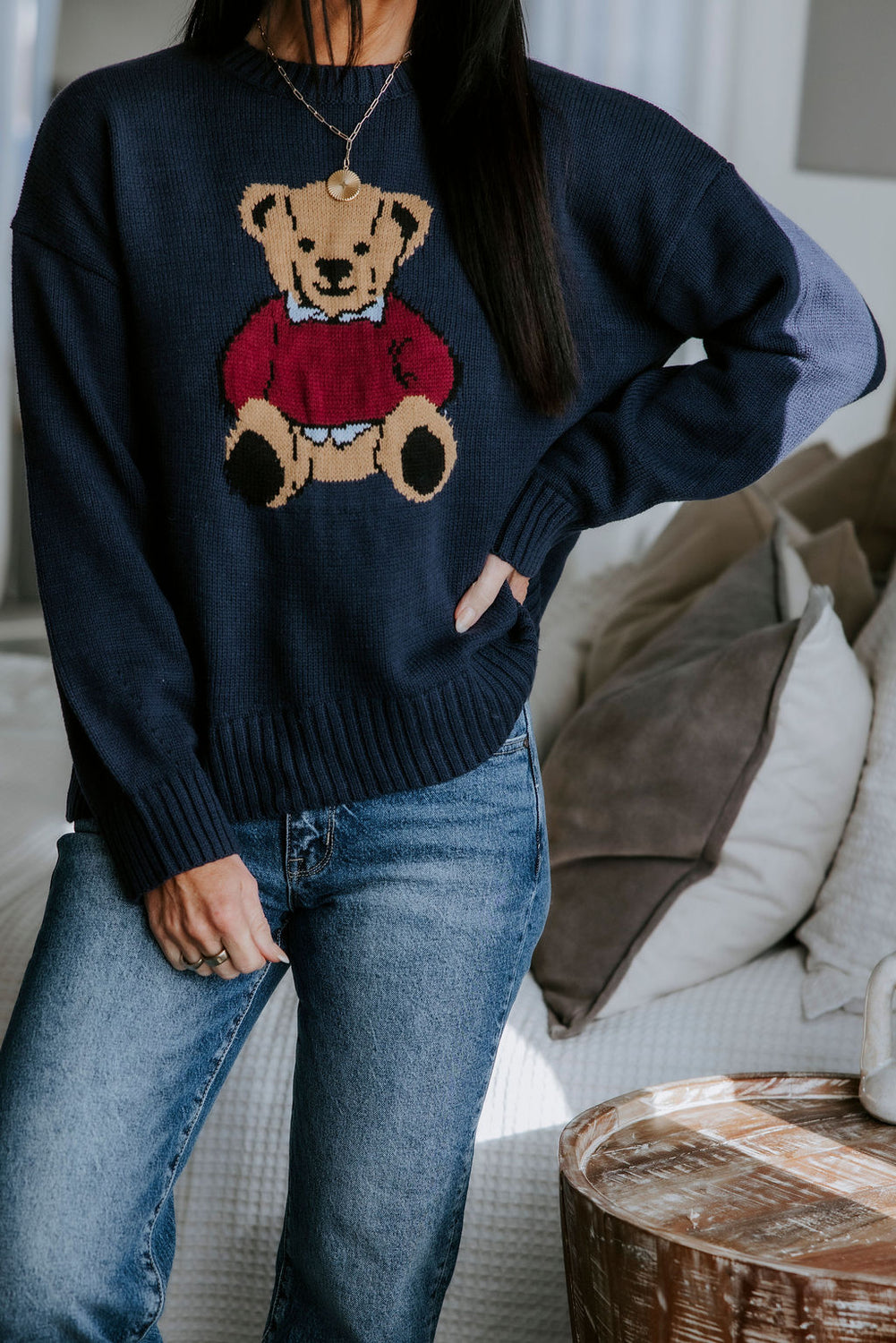 Teddy Bear Motif Sweater