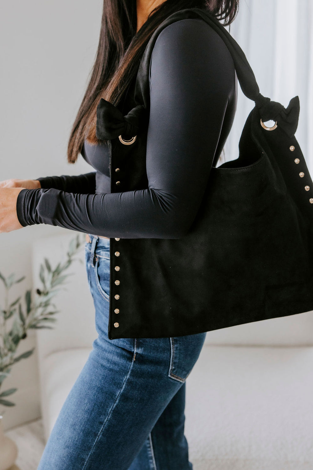 Meadow Studded Hobo Bag