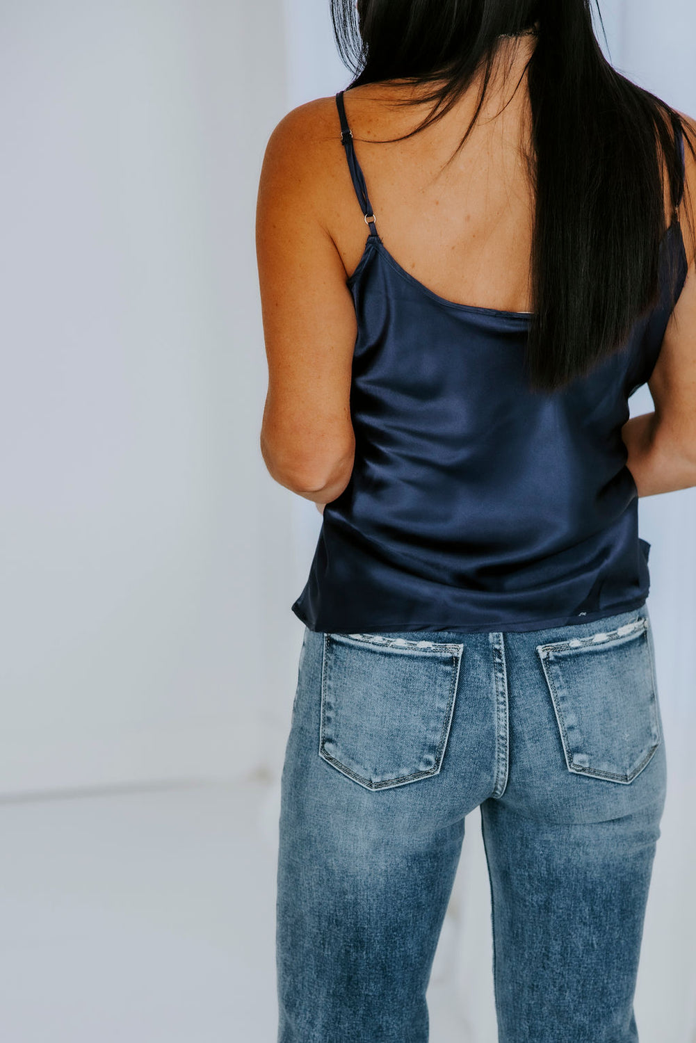 Elliss Satin Spaghetti Strap Top