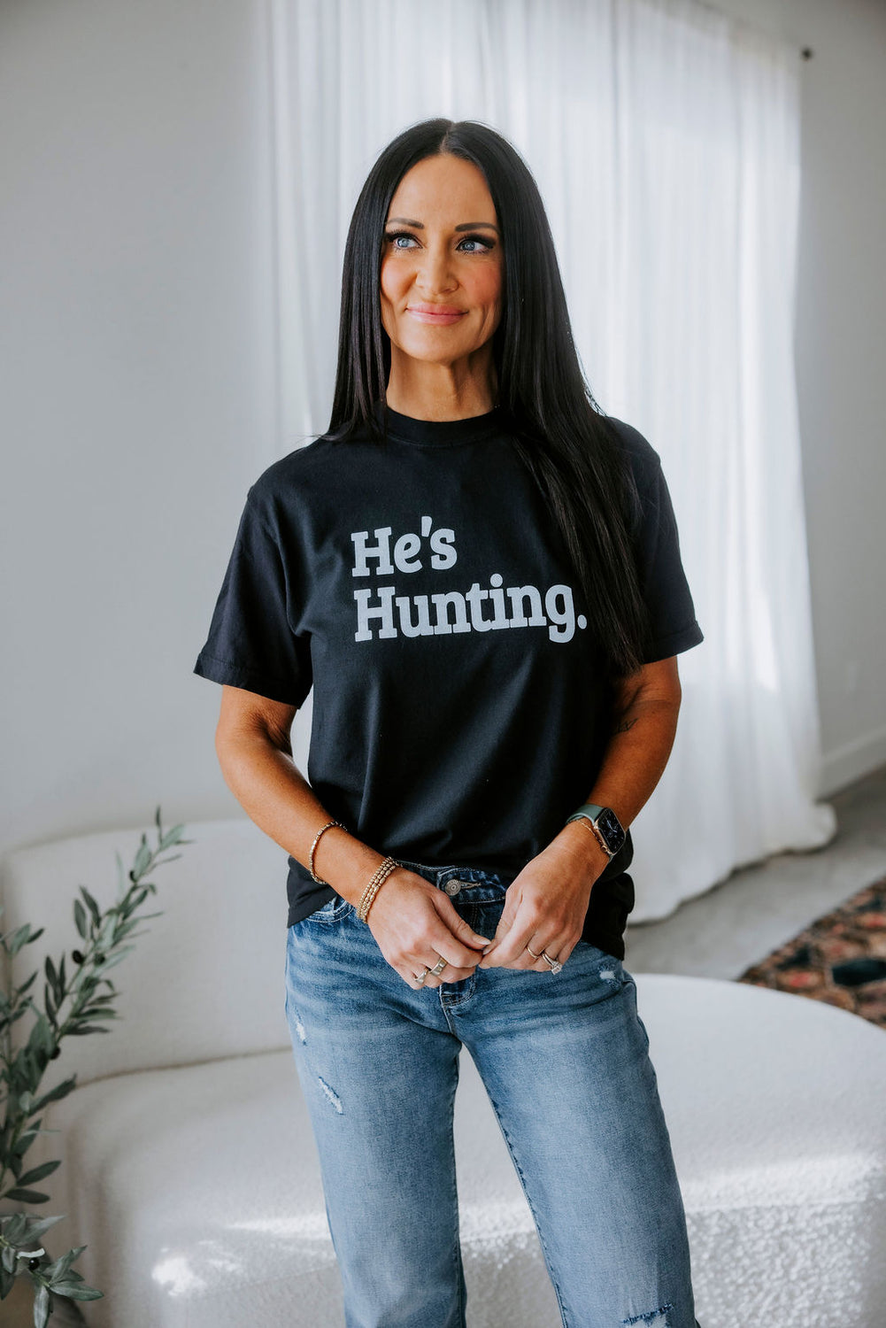 He's Hunting Graphic Tee