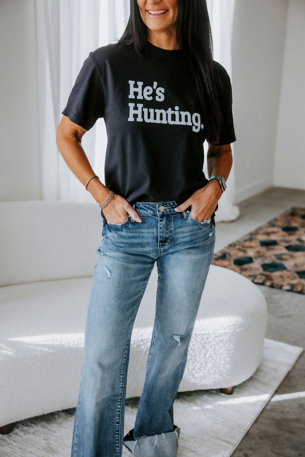 He's Hunting Graphic Tee