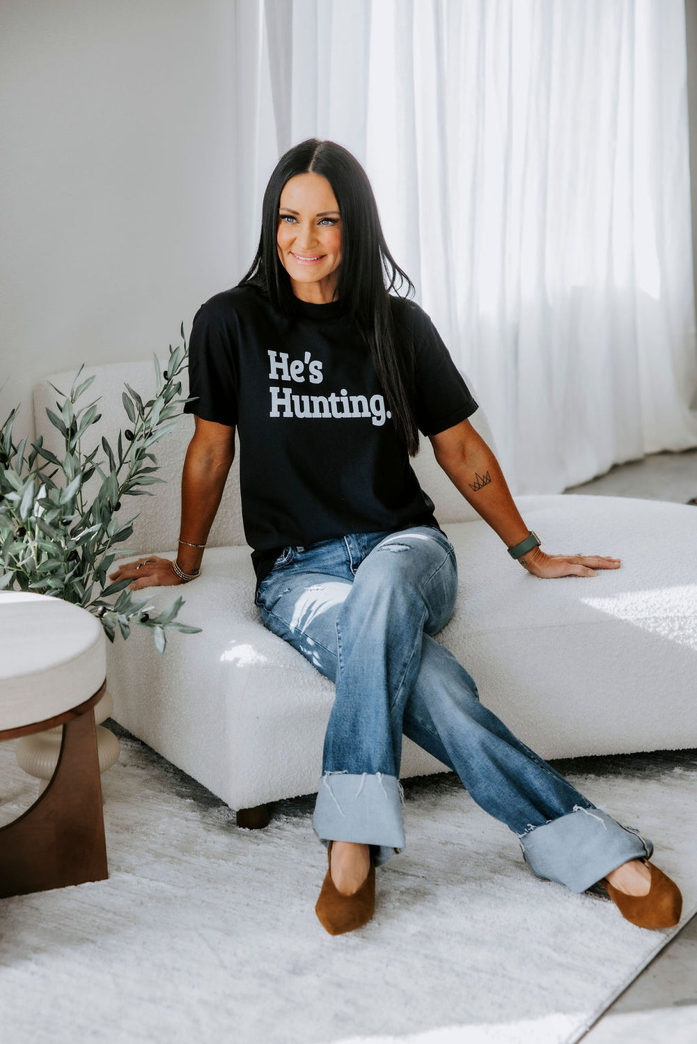 He's Hunting Graphic Tee