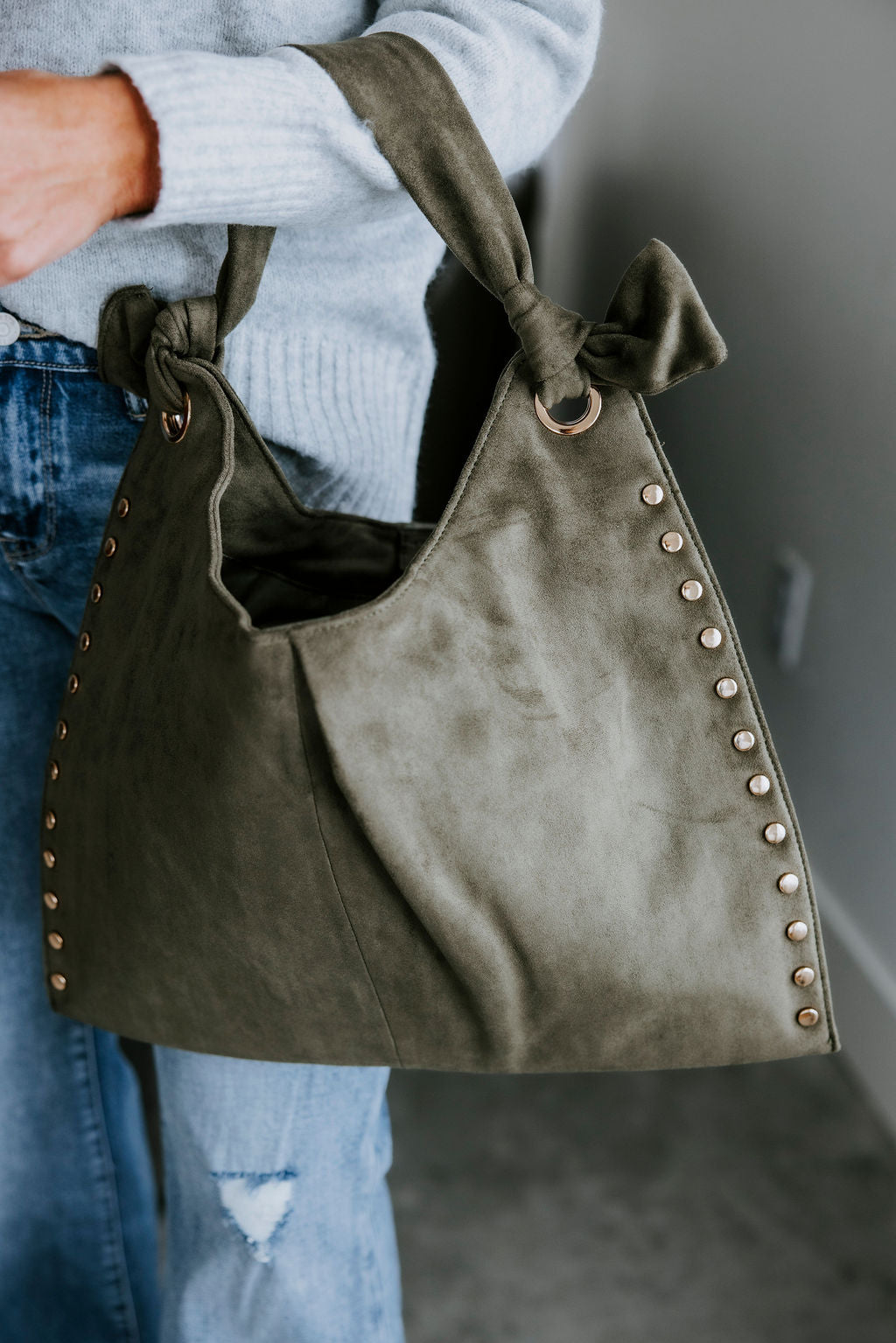 image of Meadow Studded Hobo Bag