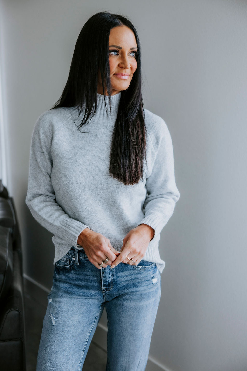 image of Anthousa Mock Neck Sweater