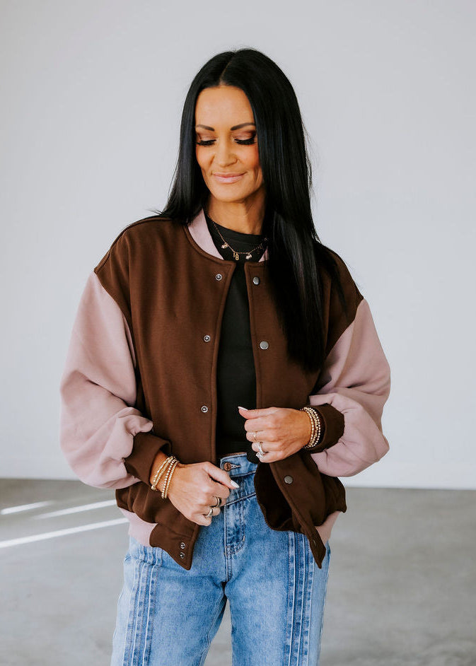 image of Channing Fleece Varsity Jacket