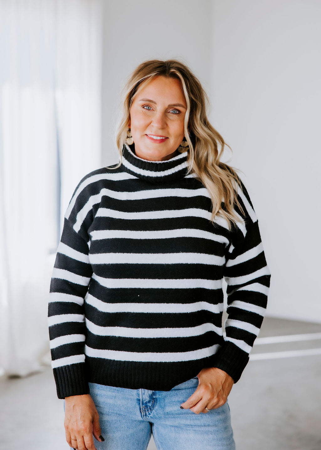 Derren Striped Turtleneck Sweater