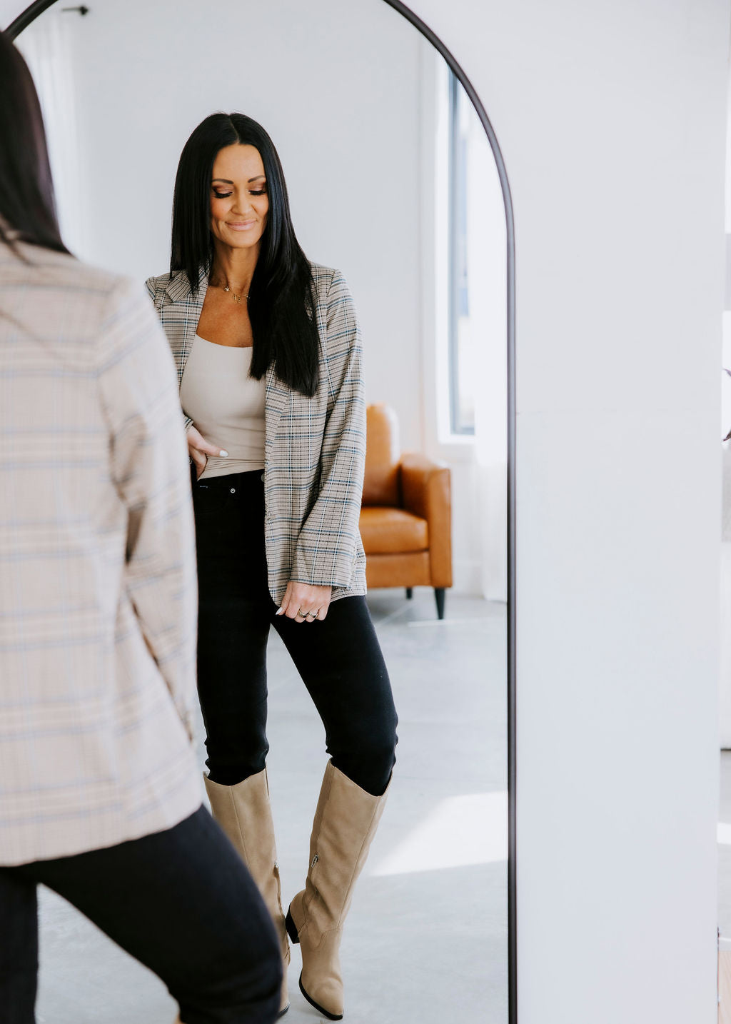 Emmey Checkered Blazer