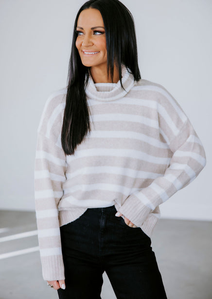 Derren Striped Turtleneck Sweater product view
