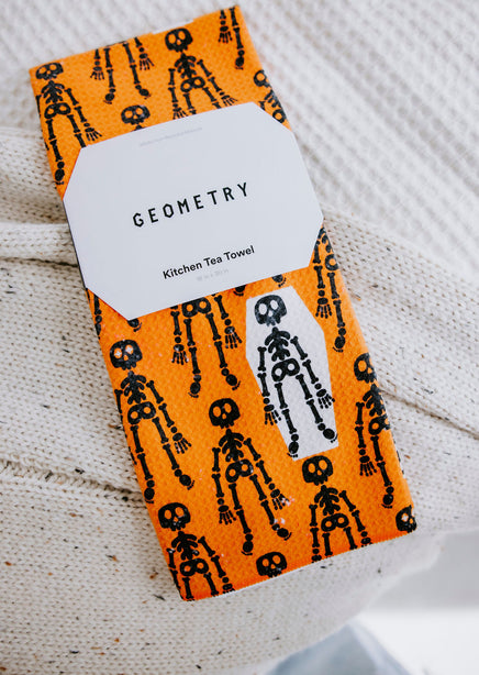 Resting Skeletons Tea Towel product view