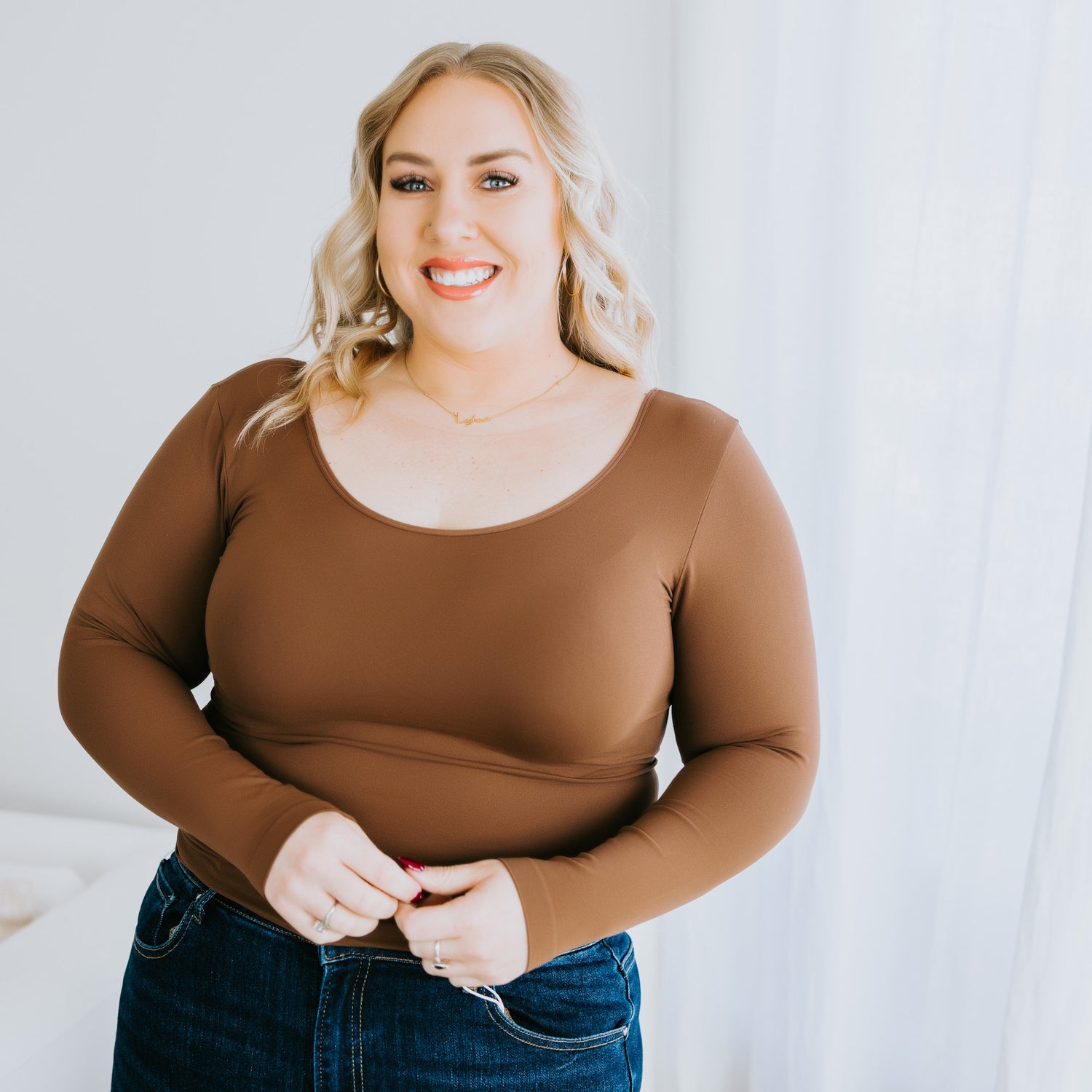 Curvy Rebecca Long Sleeve Top