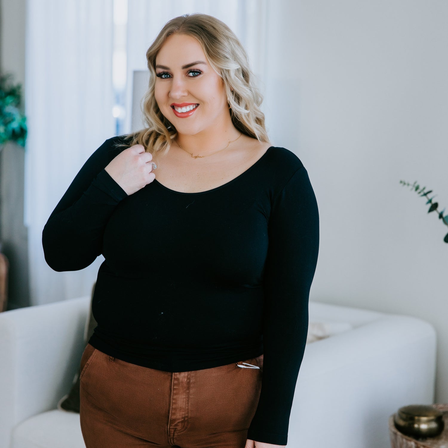 Curvy Rebecca Long Sleeve Top