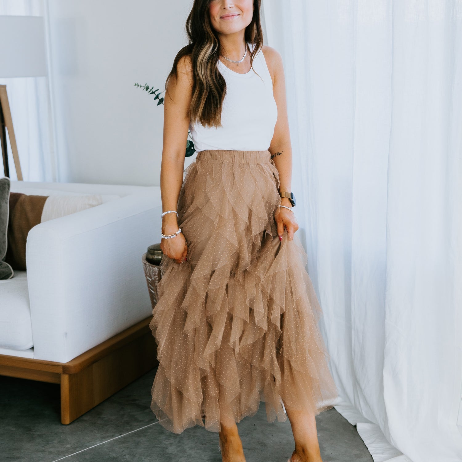 Trudy Ruffled Mesh Skirt