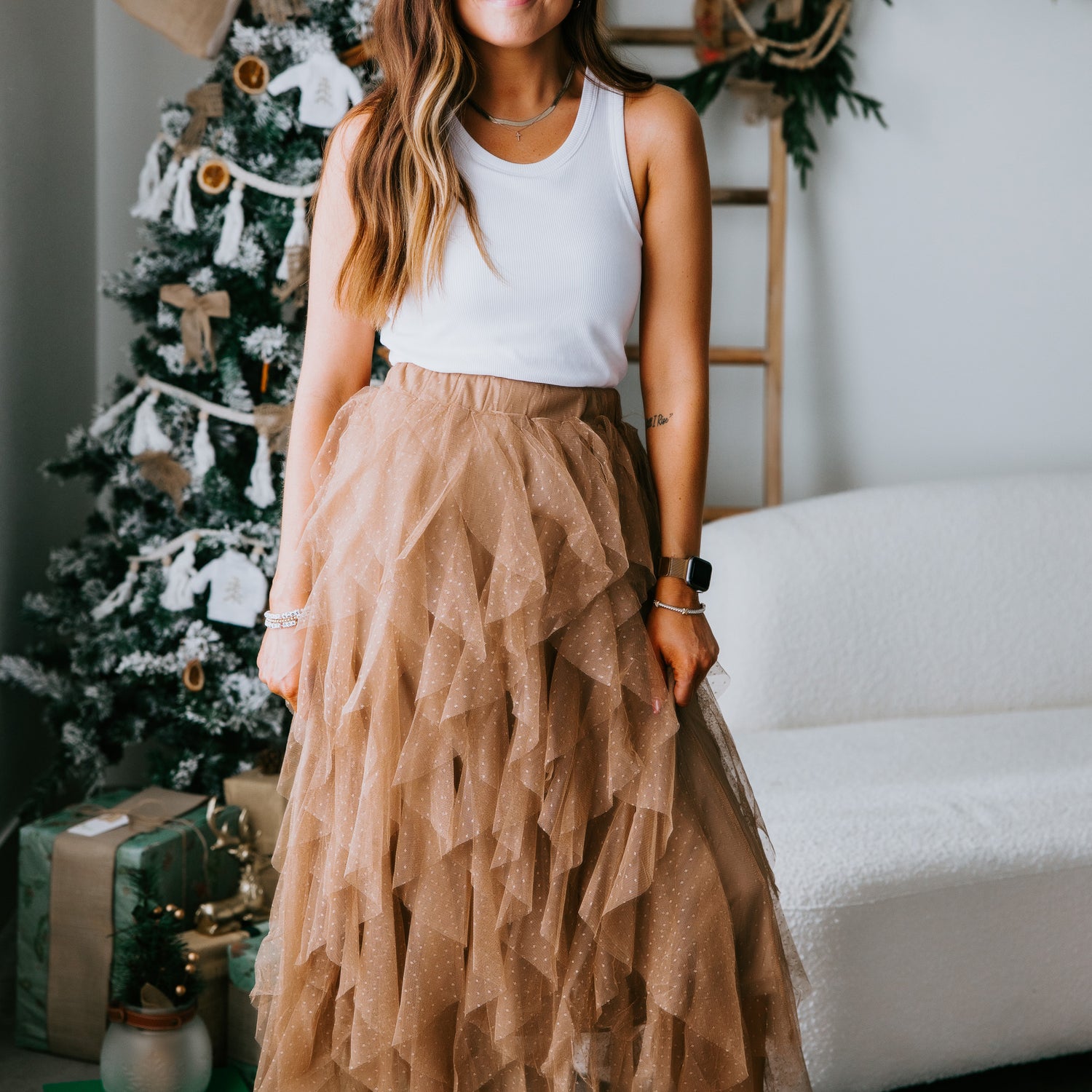 Trudy Ruffled Mesh Skirt