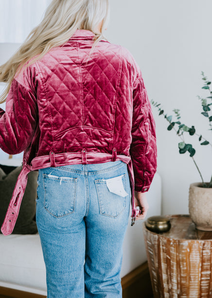 Tally Velvet Moto Jacket