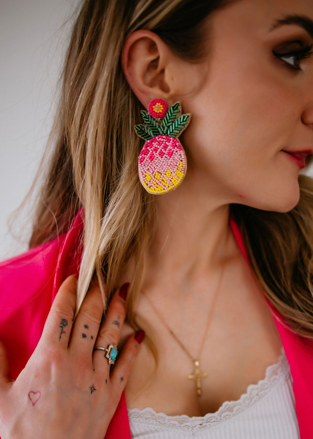 image of Pineapple Beaded Earrings