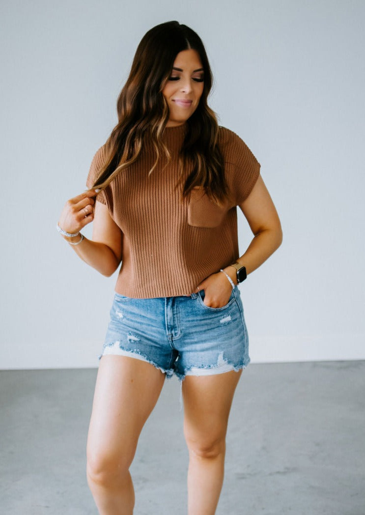 image of Tabby Cropped Knit Top