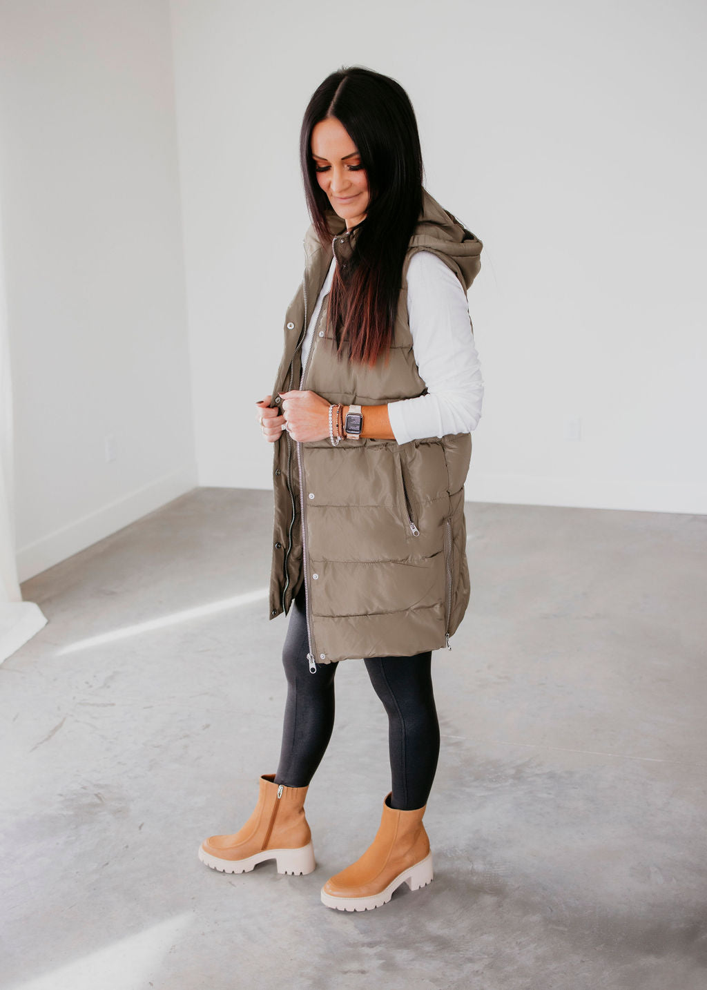 Garnet Puffer Midi Vest