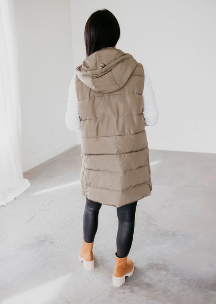 Garnet Puffer Midi Vest