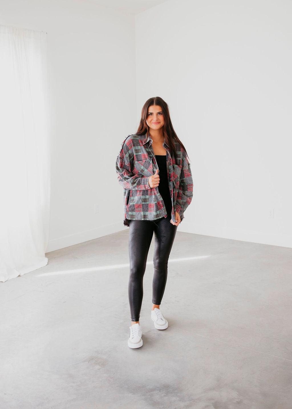 Jessa Patchwork Plaid Top