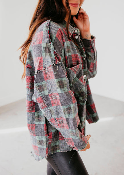 Jessa Patchwork Plaid Top