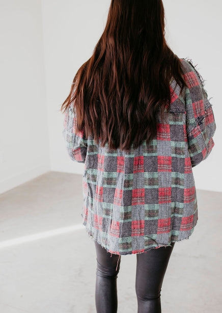 Jessa Patchwork Plaid Top