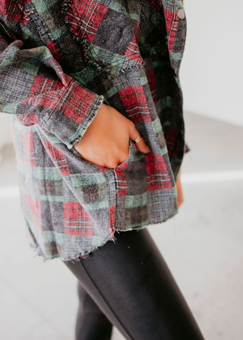 Jessa Patchwork Plaid Top