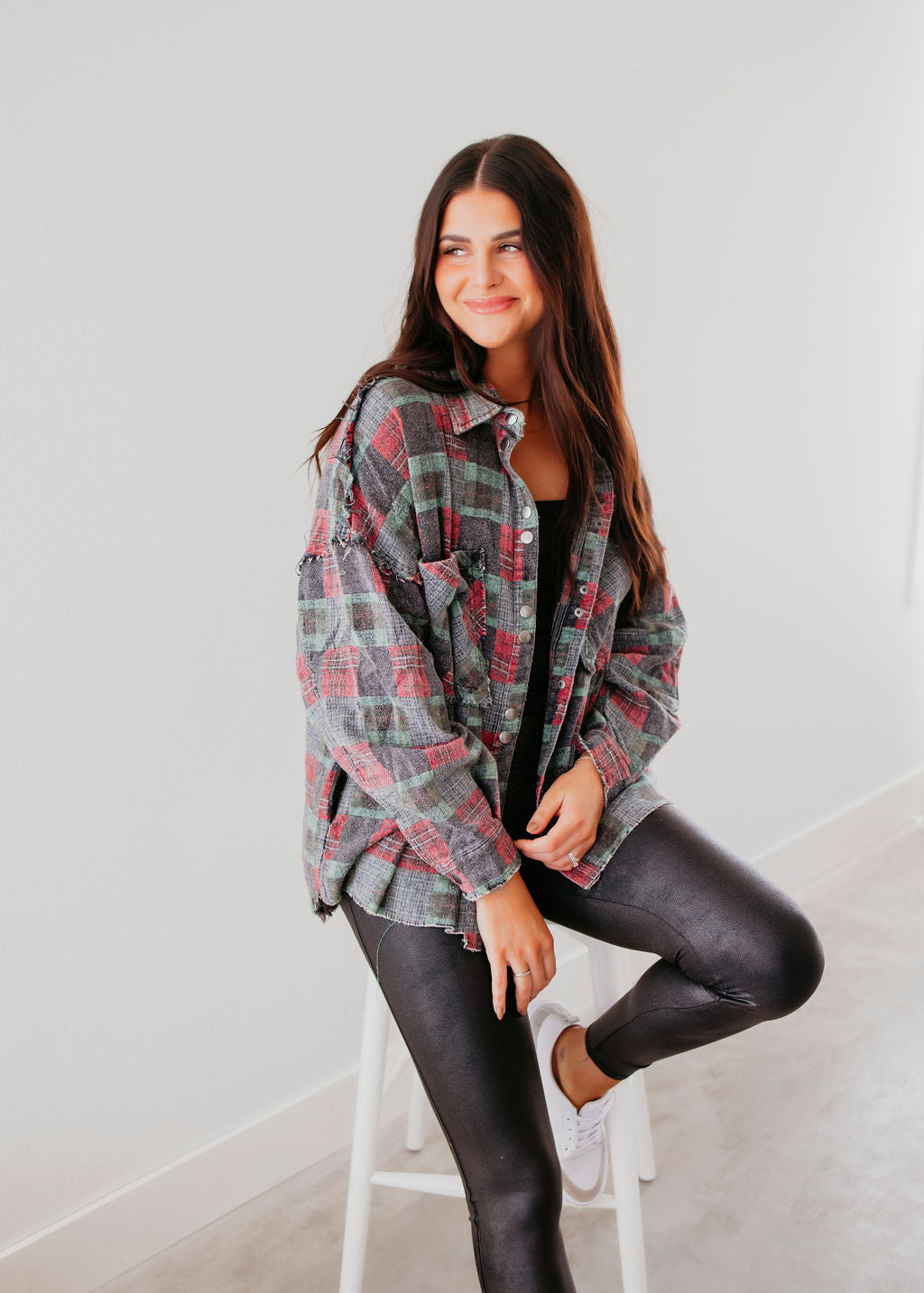 image of Jessa Patchwork Plaid Top