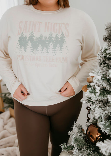 Saint Nick's Tree Farm Graphic Long Sleeve