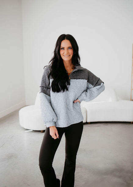 Ash Quilted Colorblock Pullover